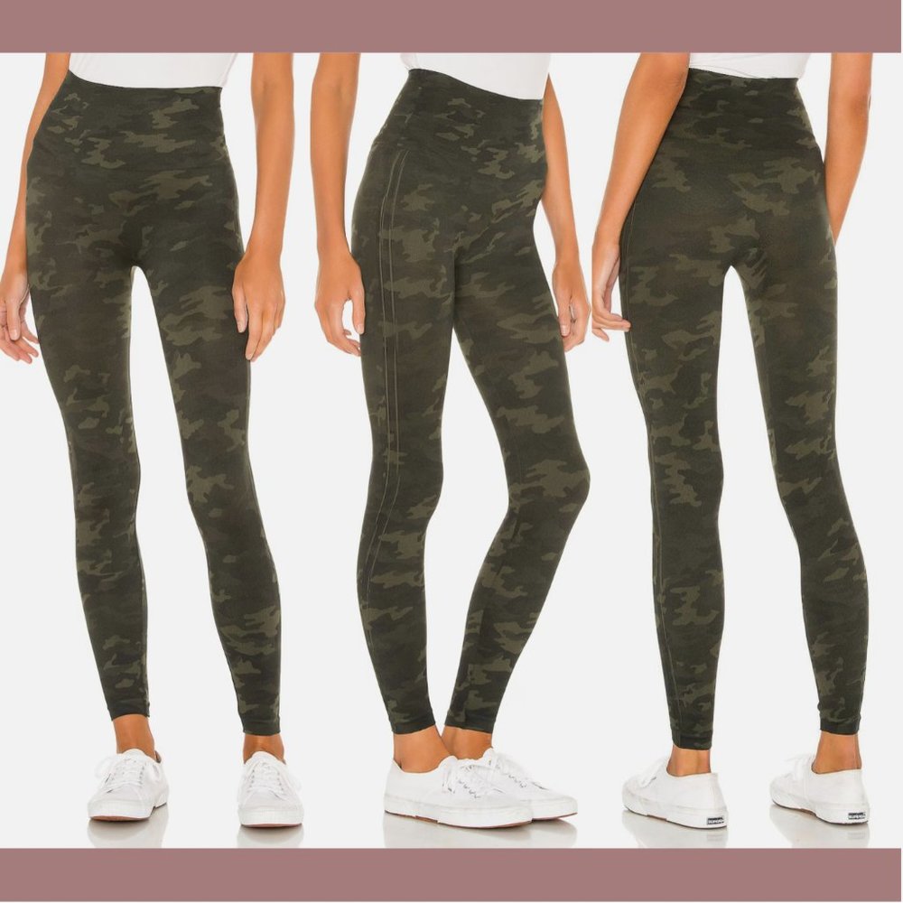NWT $68 Spanx [ XS Small Medium ] Look At Me‎ Now Seamless Leggings Green Camo